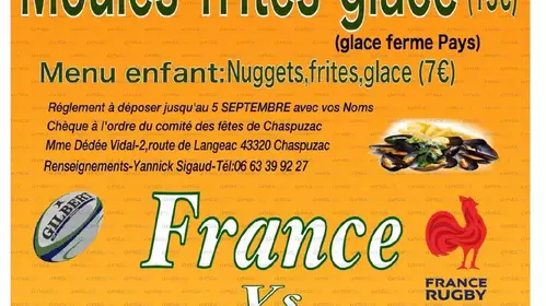 MOULES FRITES MATCH RUGBY
