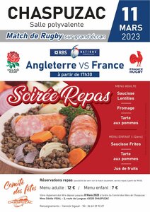 SOIREE RUGBY et SAUCISSE LENTILLES